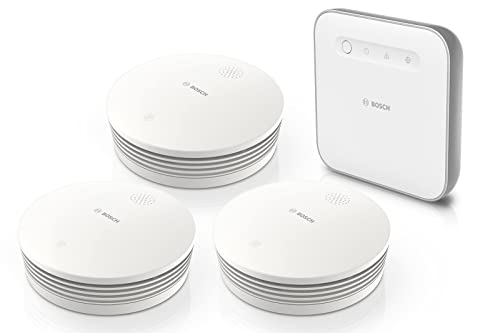 Bosch Smart Home Warnung bei Feuer-Set, 3x Rauchmelder II, 1x...