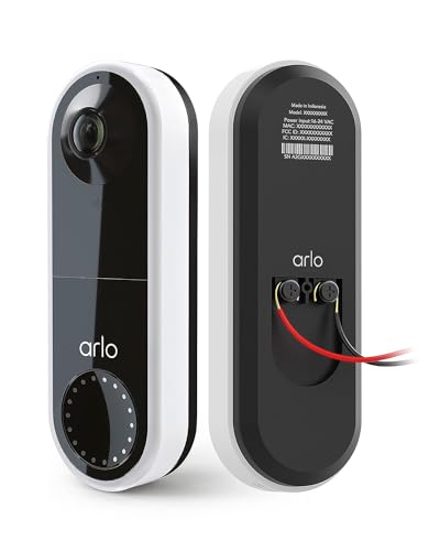 Arlo Video Doorbell (Kabelgebunden), 1080p HD, 180° Großes...
