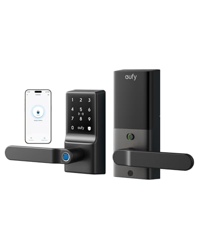 eufy Smart Lock C33, Fingerabdruck Keyless Türschloss mit Griff,...