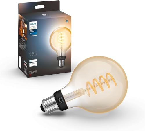 Philips Hue White Ambiance E27 Einzelpack Globe G93 Filament 550lm,...