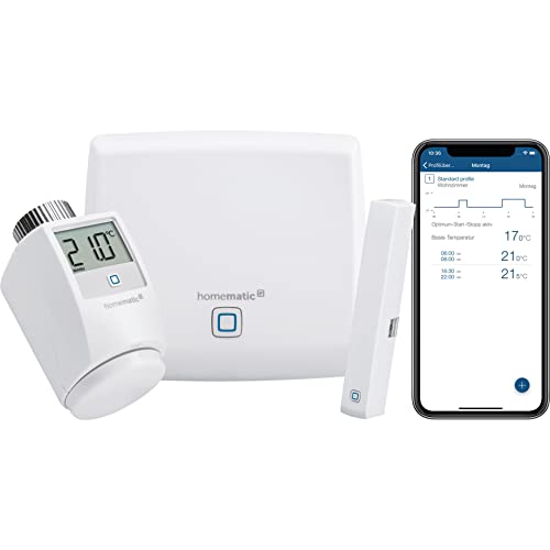Homematic IP Smart Home Starter Set Raumklima, digitaler Thermostat...