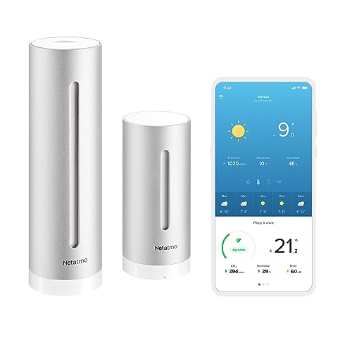 Netatmo Smarte Wetterstation mit Wandhalterung - WLAN, Funk, Innen-...