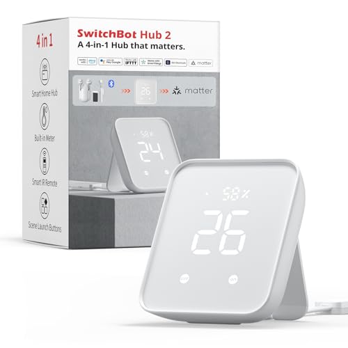 SwitchBot Hub 2, WLAN Thermometer Hygrometer, Smart IR Fernbedienung,...