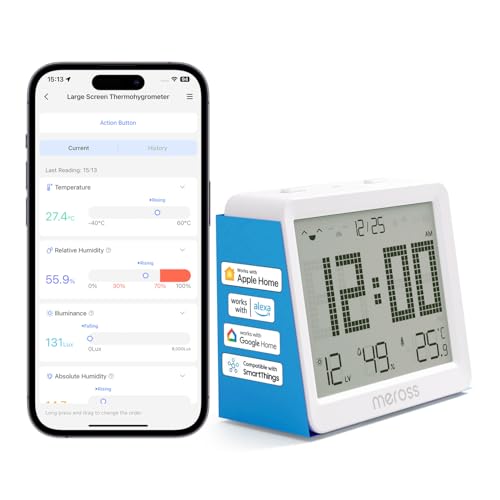 Meross WLAN Hygrometer Thermometer Innen, Erfordert Meross Hub, Smart...