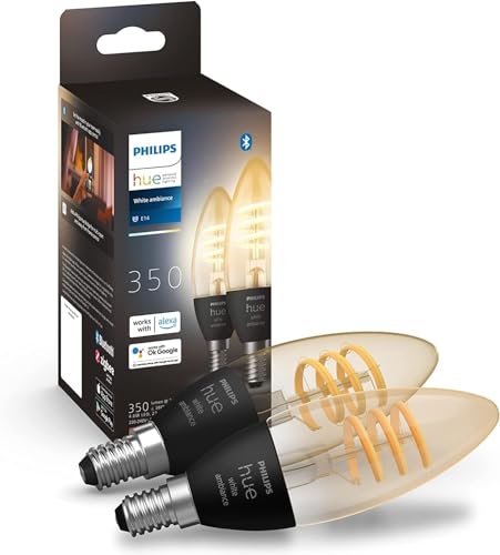 Philips Hue White Ambiance Filament, smarte E14 LED Lampe, dimmbar,...