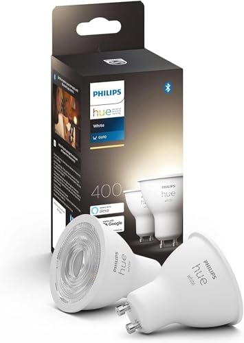 Philips Hue White GU10 LED Spots 2-er Pack (400 lm), dimmbare LED...