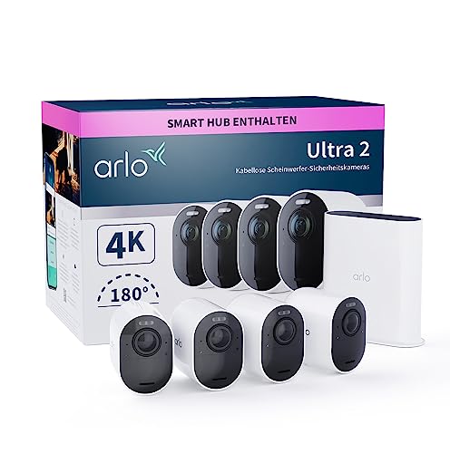 Arlo Ultra 2 Überwachungskamera Aussen WLAN, Kabellos, 4er Set, 4K...*