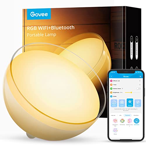 Govee WiFi LED Tischlampe, dimmbare Nachttischlampe WLAN RGBWW,...
