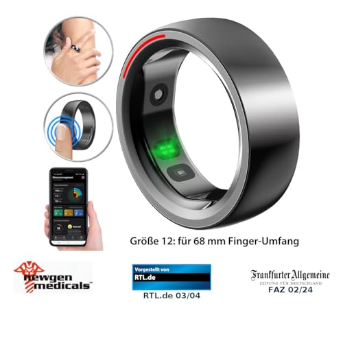 Newgen Medicals Smart Ring: Fitness- & Schlaftracker-Ring mit...