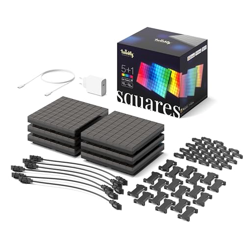 Twinkly Squares Starter Kit, RGB LED Paneelen, Enthält 1 Hauptpaneel...