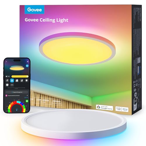 Govee Deckenleuchte RGBIC Smart, 24W Ø30cm Led Deckenleuchte dimmbar,...*