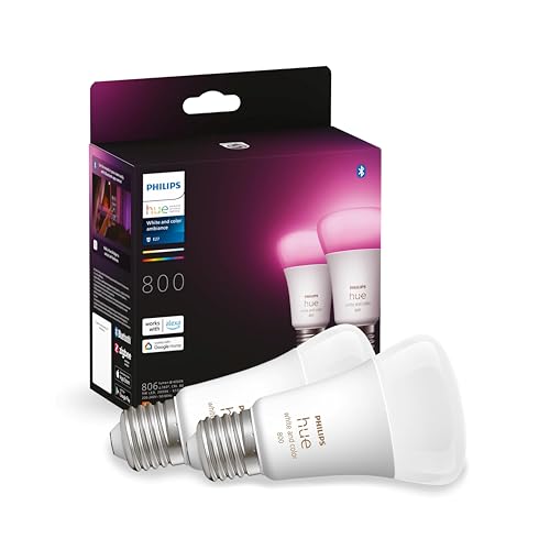 Philips Hue White & Color Ambiance E27 LED Lampen 2-er Pack (806 lm),...