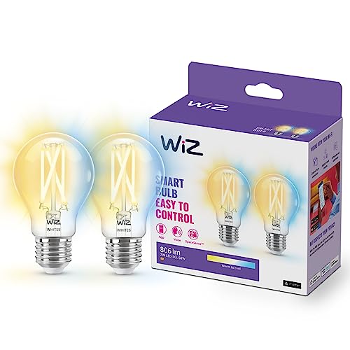 WiZ Tunable White LED Lampen E27 2-er Pack (806 lm), 60 W Filament...