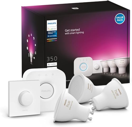 Philips Hue White & Color Ambiance GU10 3er Starter Set, inkl. Smart...