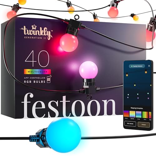Twinkly Festoon 40 LED RGB, Lichterkette mit 40 LED-Lampen,...