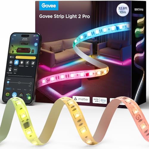 Govee RGBIC 10m LED Strip Light 2 Pro mit Matter, Smart LED Streifen...