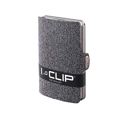 I-CLIP ® Geldbörse Jeans-Optik - Grey (In 2 Varianten Erhältlich)