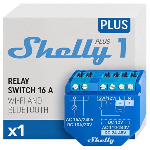 Shelly Plus 1 | Wlan & Bluetooth Smart Relais Schalter - 16A |...