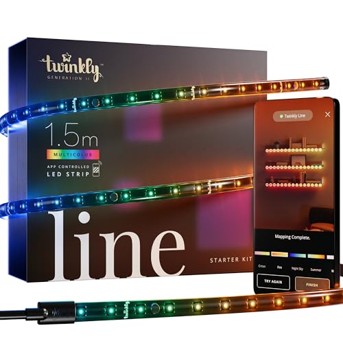 Twinkly Line Starter Kit 1,5m, Magnetischer Multicolor-LED-Streifen,...