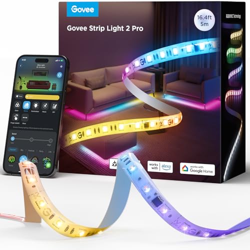 Govee RGBIC 5m LED Strip Light 2 Pro mit Matter, Smart LED Streifen...