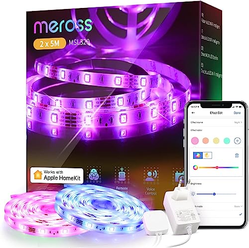 WLAN LED Streifen funktioniert mit Apple HomeKit, meross Smart RGB...