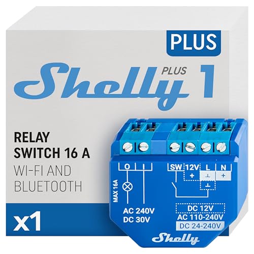 Shelly Plus 1 | Wlan & Bluetooth Smart Relais Schalter - 16A |...