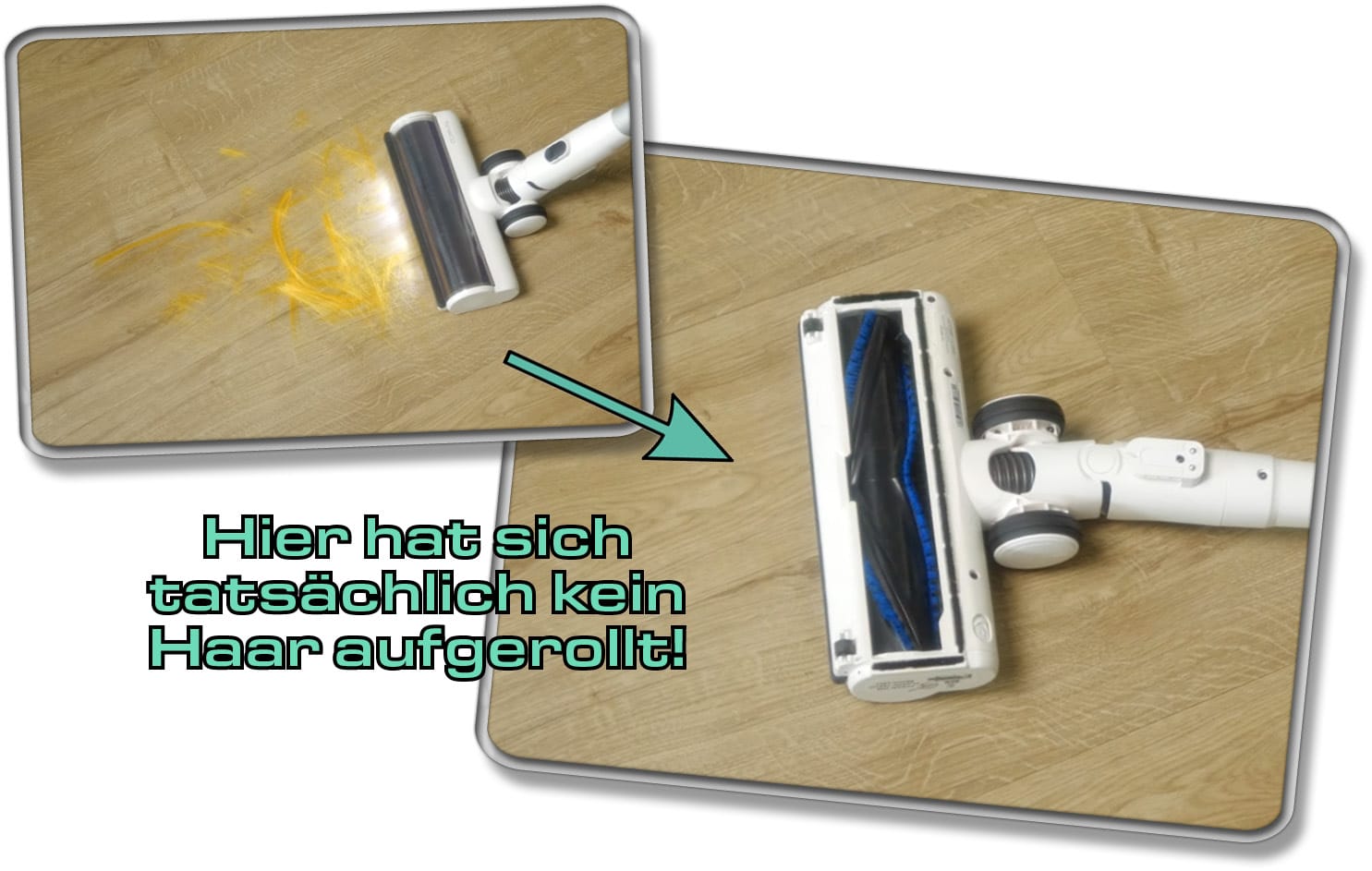 Die Antihaaraufwicklung des Tineco Pure One S15 Pro hat super funktioniert. 