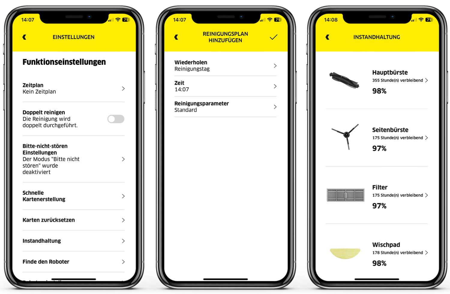 Kärcher RCV 5 - App - Einstellungen