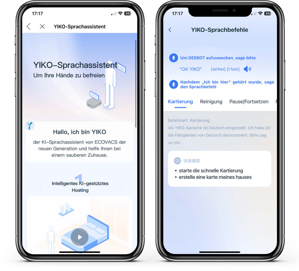 ECOVACS Deebot X2 Omni - App - YIKO Sprachassistent