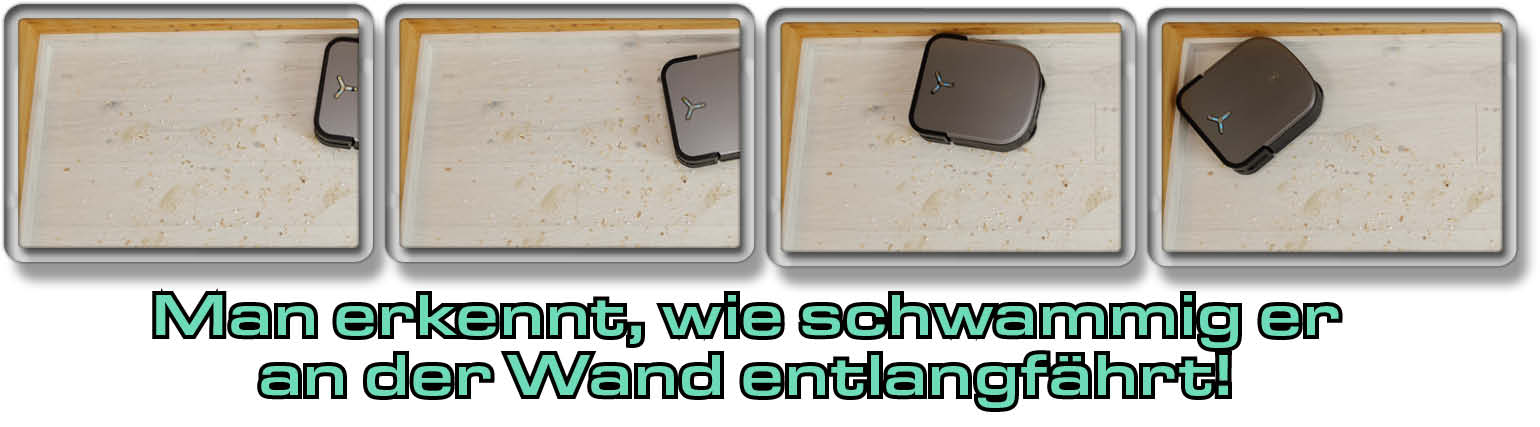 ECOVACS Deebot X2 Omni - Die Randreinigung ist nicht geradlinig