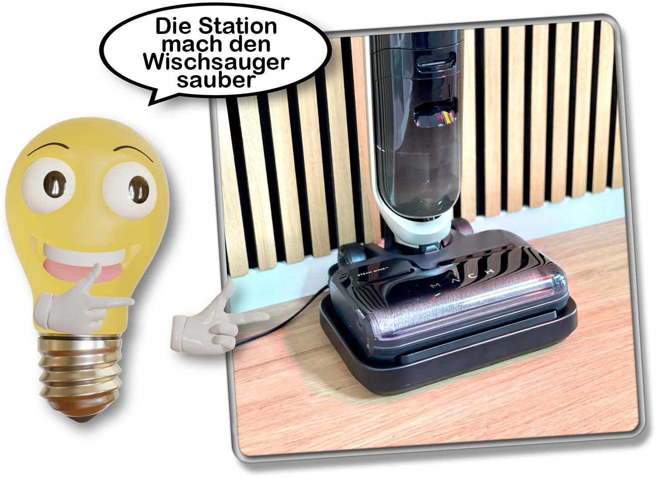 MACH V1 Ultra - Die praktische Ladestation ist gleichzeitig eine Reinigungsstation