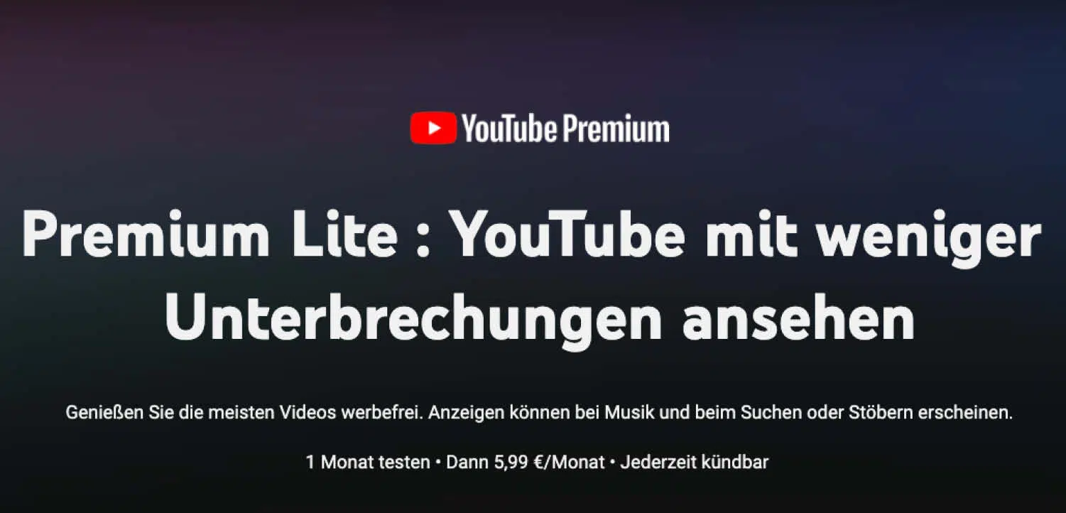 YouTube Premium Lite