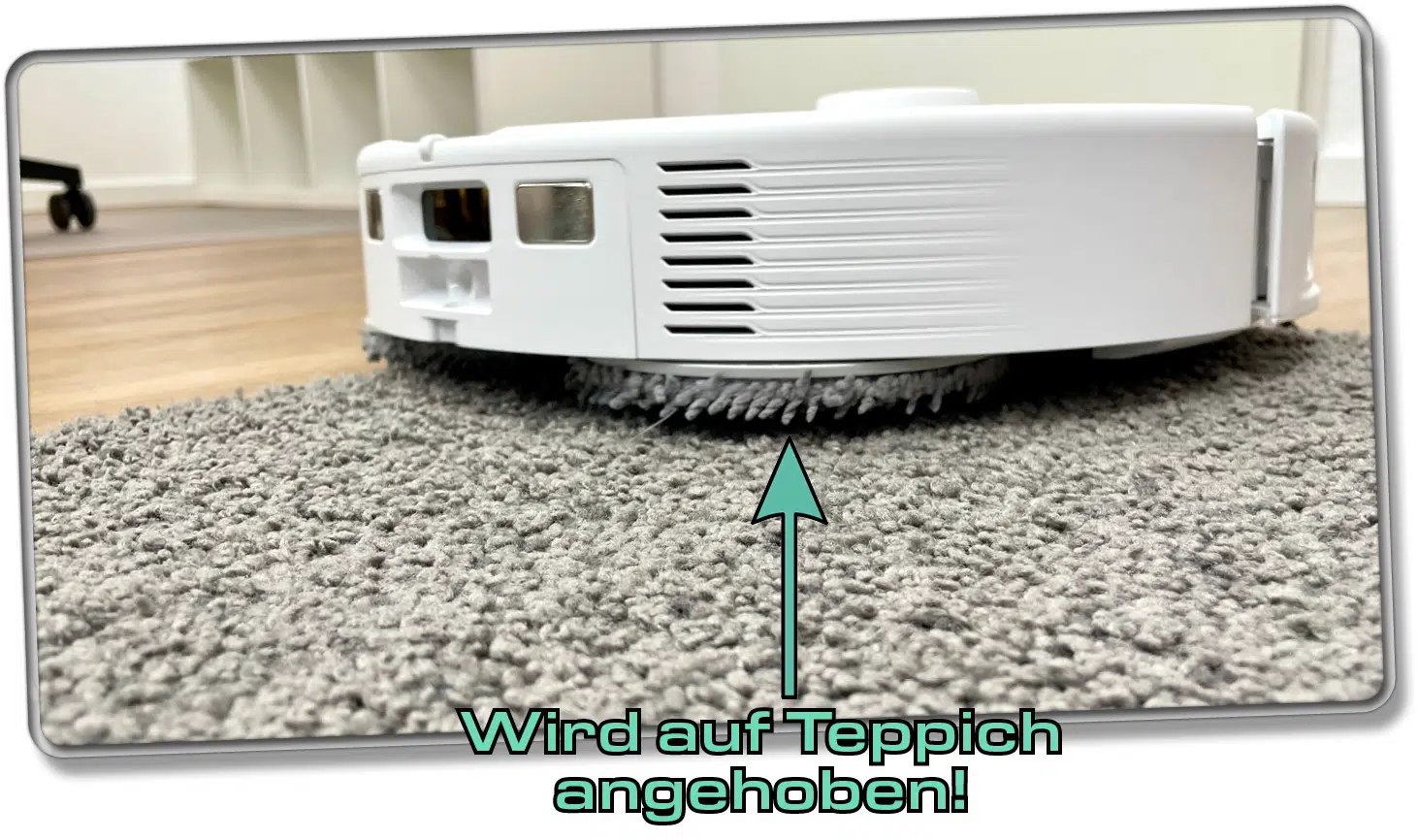 Die Wischmopps werden automatisch über Teppichboden einen Zentimeter angehoben