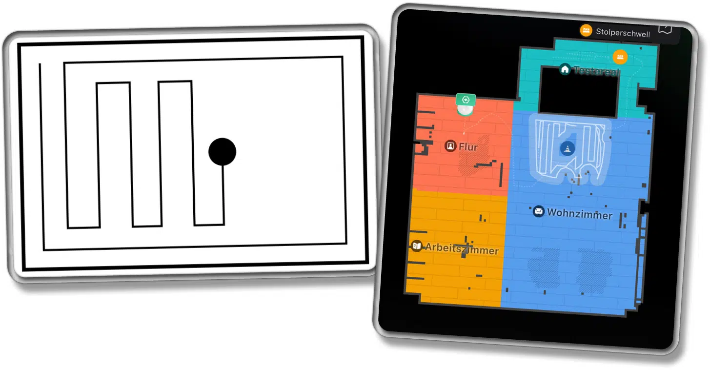 Der Roborock Qrevo Pro navigiert intelligent und erstellt dabei eine Raumkarte des Zuhauses