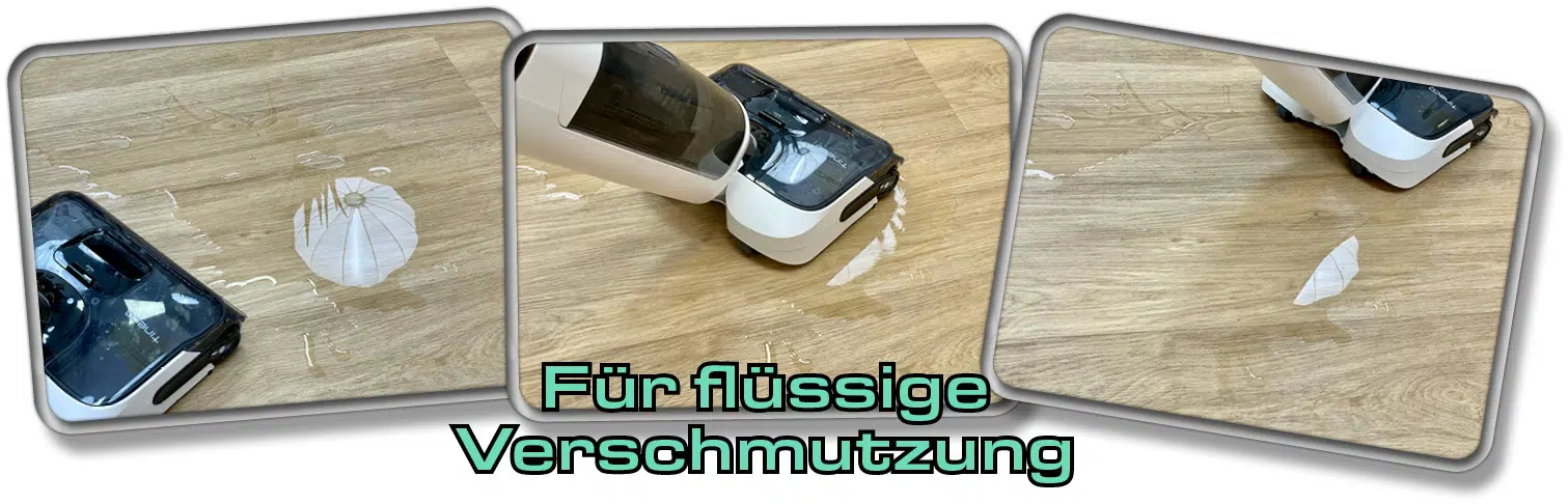 Der Tineco Floor One Stretch S6 besitzt einen Nur-Saugen-Modus für flüssige Verschmutzungen