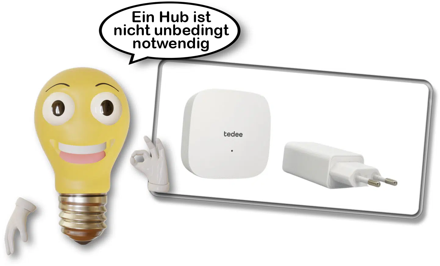 Das Tedee GO funktioniert vollständig ohne Hub, wenn man auf den Fernzugriff und die Smarthome-Integration verzichtet