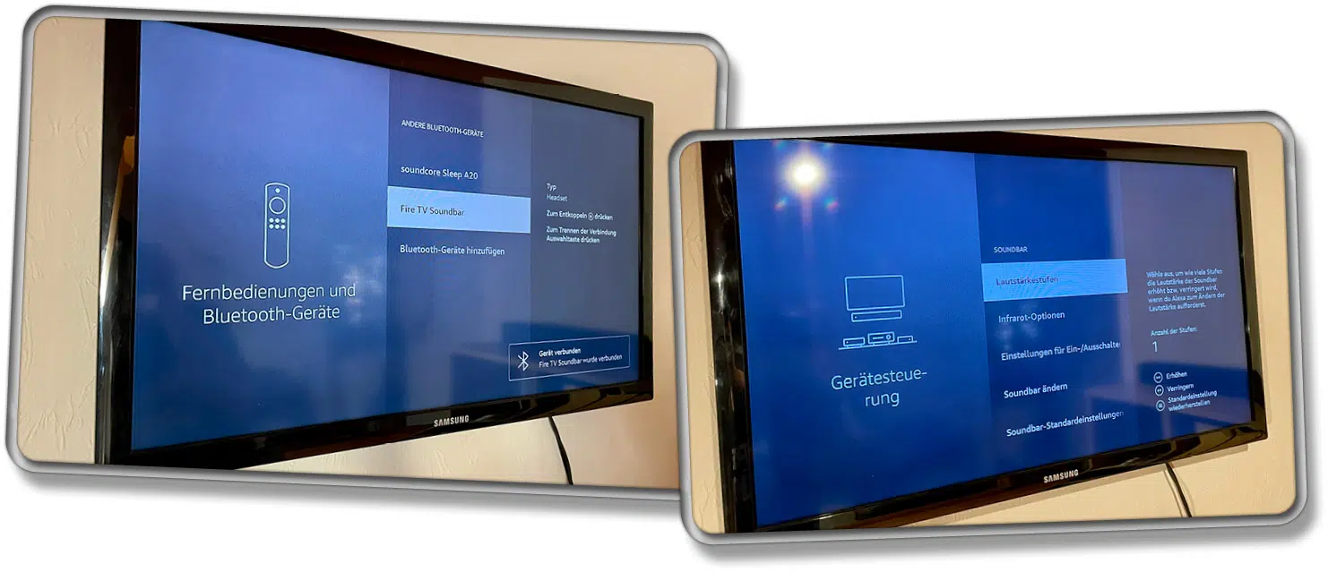Die Fire TV Soundbar bietet über einen Fire TV oder Fire TV Stick weitere Einstellmöglichkeiten