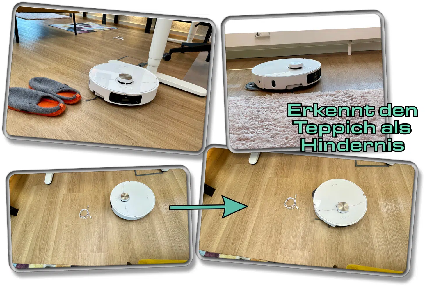 Die verbaute Obstacle Avoidance des Dreame L40 Ultra ist sehr stark. Fast ein wenig zu stark