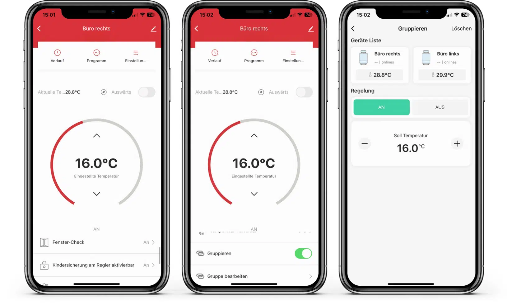 Hama smartes Heizkörperthermostat - App - Einstellungen und Gruppen