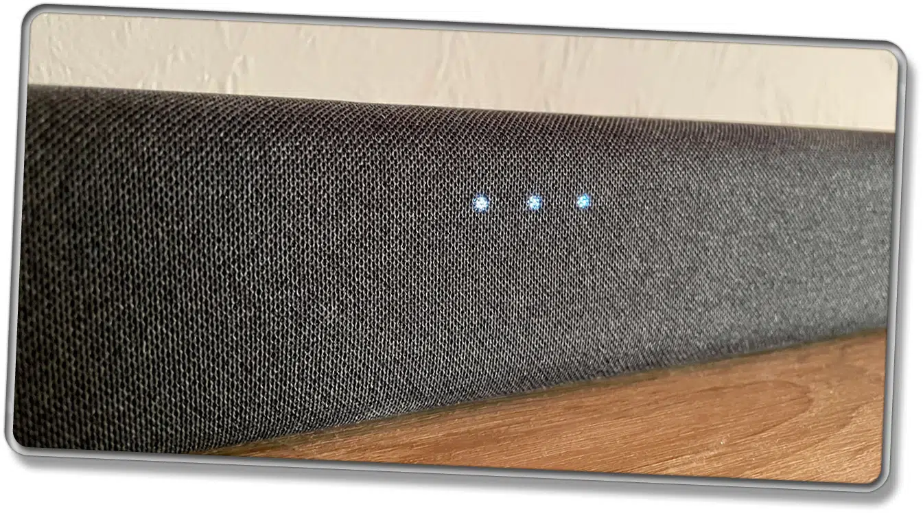 Punkte signalisieren das Einschalten der Soundbar