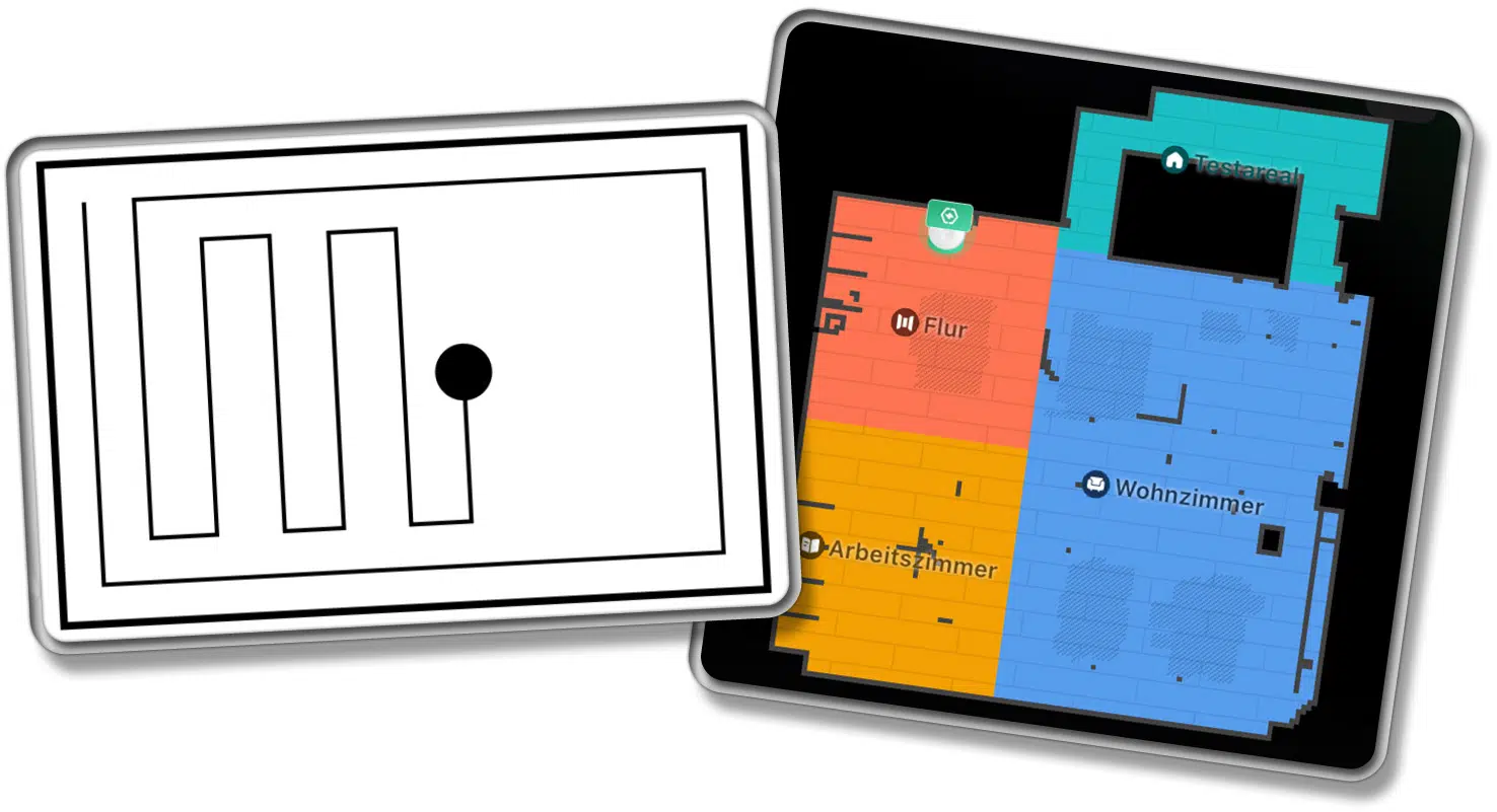 Der Roborock Qrevo Plus erstellt eine Raumkarte und navigiert in dieser in geraden Bahnen umher