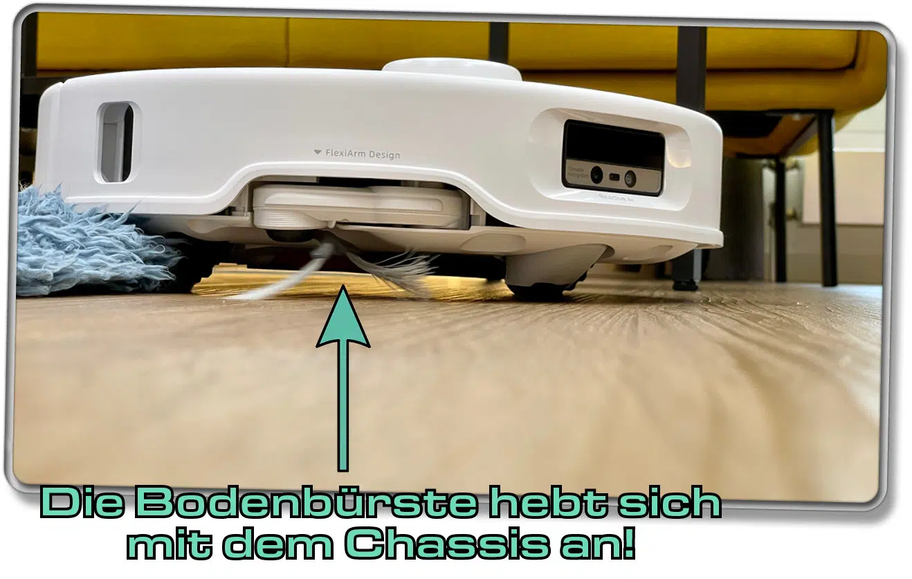 Die Anhebefunktion des Chassis sollte wirklich nur auf Langfloorteppichen angewendet werden