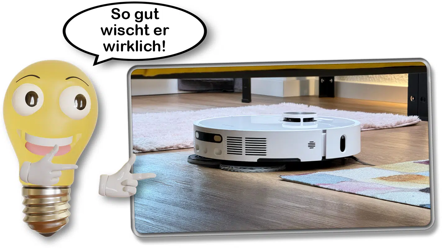 Jetzt schauen wir uns die Wischleistung des Dreame L10s Ultra Gen 2 an