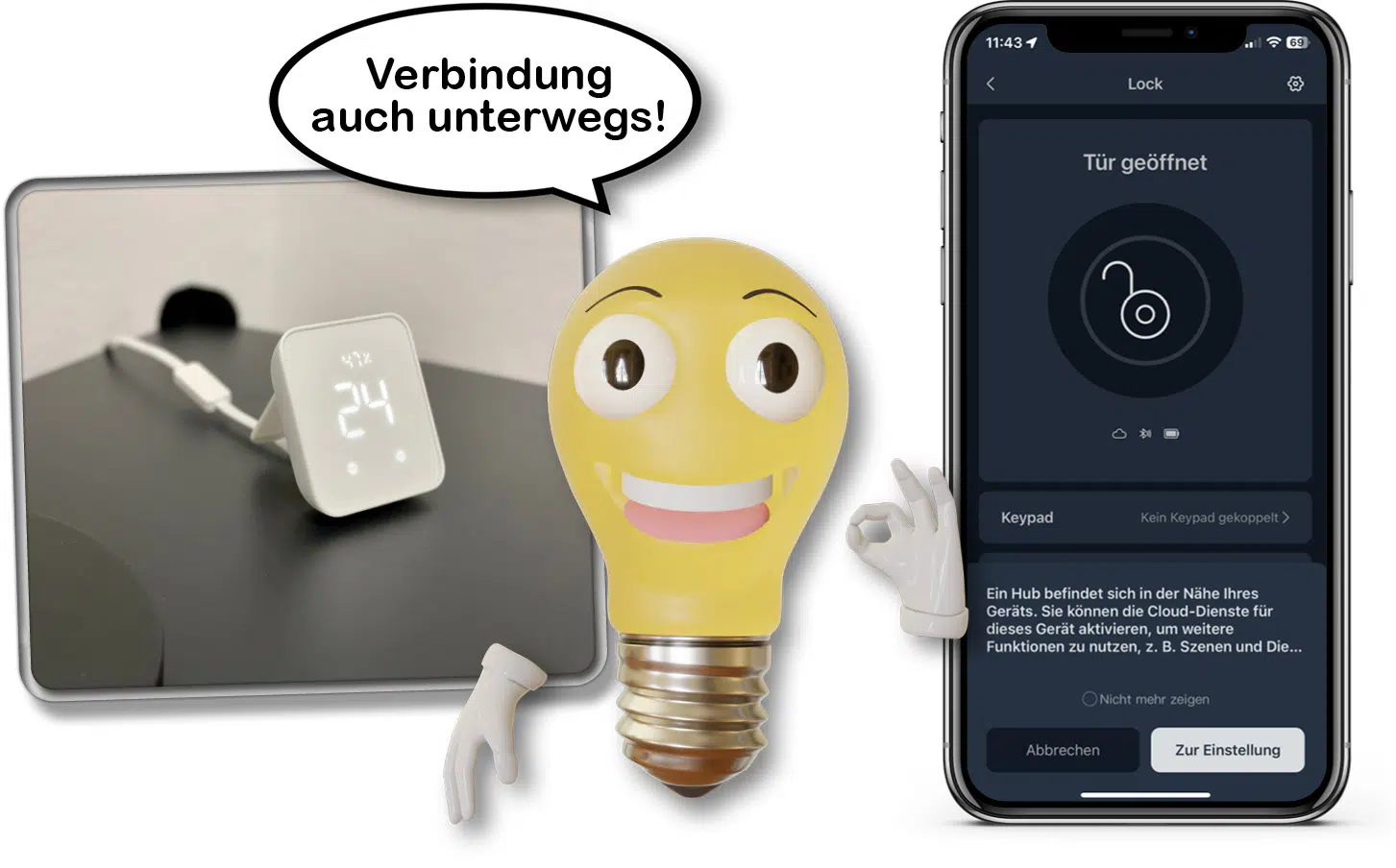 Mit solch einem Hub kann man das SwitchBot Smart Lock auch von unterwegs steuern