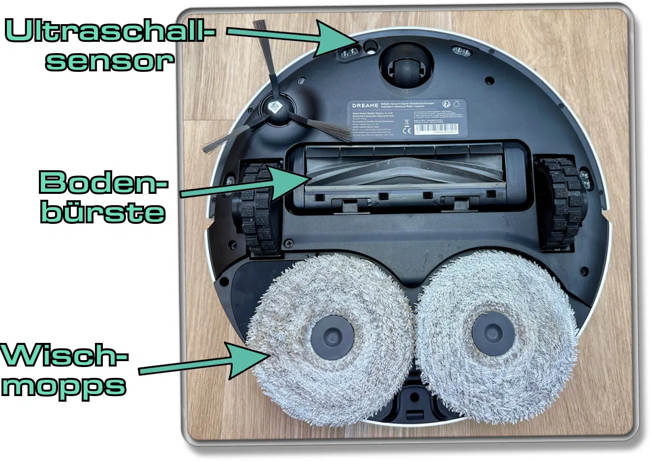 So sieht der Dreame L10s Ultra Gen 2 von unten aus
