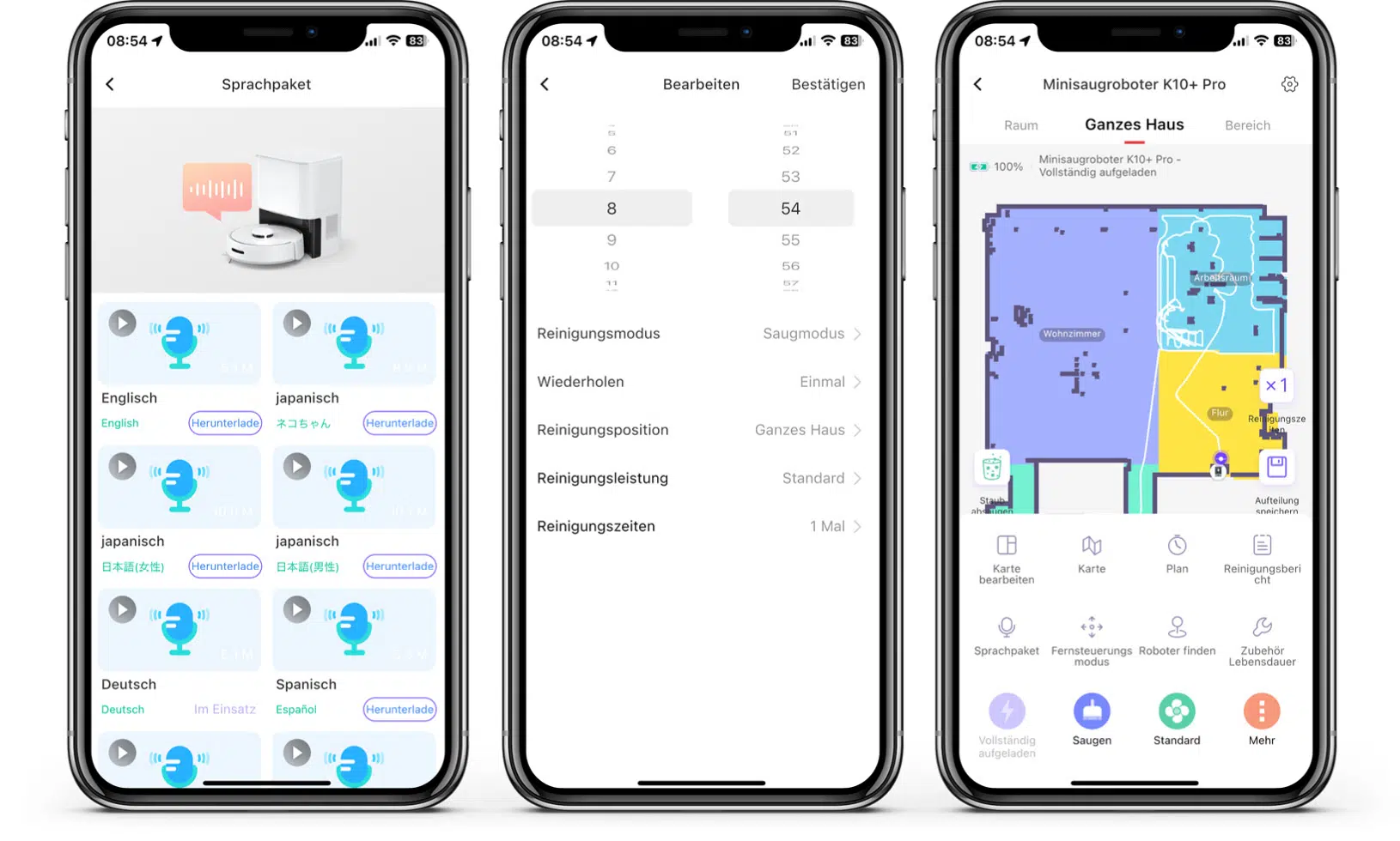 SwitchBot K10+ - App - Robotereinstellungen