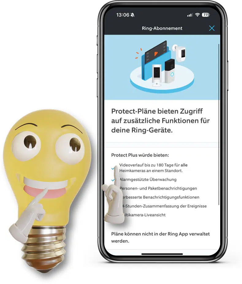 Manche Funktionen der Ring Battery Video-Doorbell sind nur mit Abo nutzbar