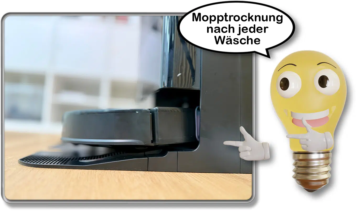 Nach jeder Moppwäsche werden die Wischmopps getrocknet mit heißer Luft