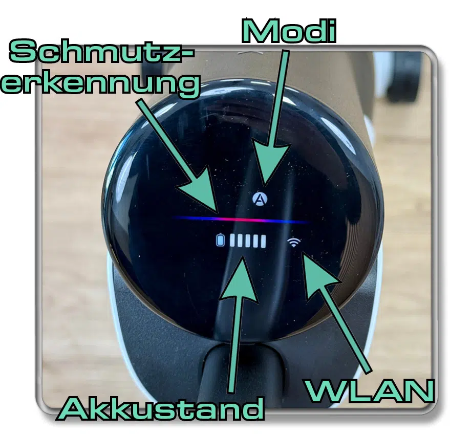 Das alles zeigt das Display des Roborock F25 ACE an