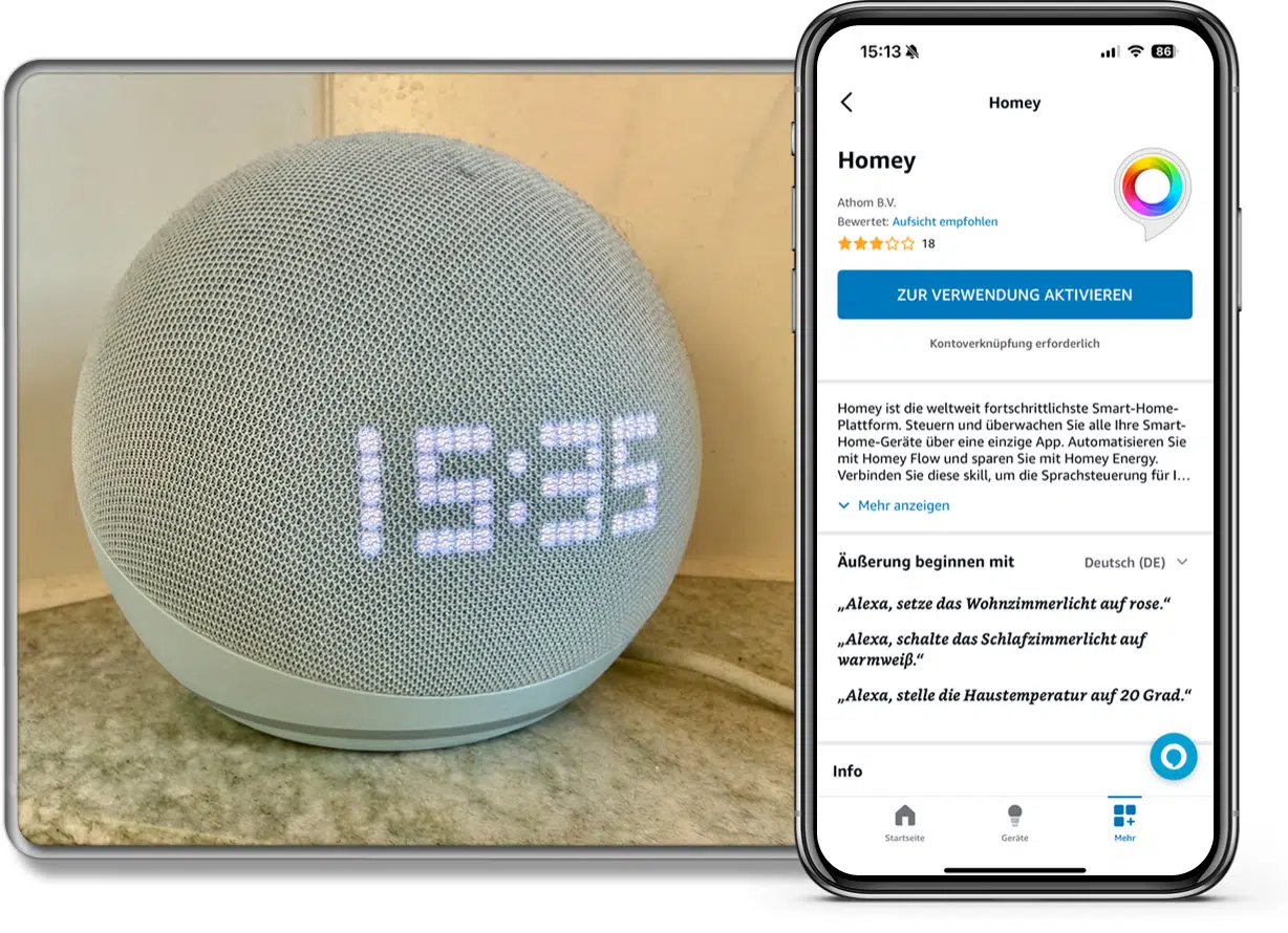 Homey über Alexa per Sprache steuern